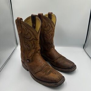 Double-H DH3560 Jase Work Boots Mens 9 D Brown Leather Square Toe Made in USA